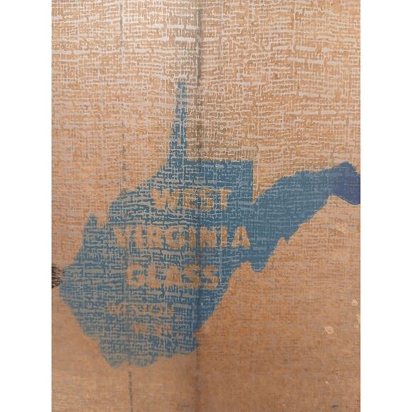 1950 West Virginia Blendo Glass Pitcher Frosted Turquoise Gold w Box Party MCM - Picture 15 of 16